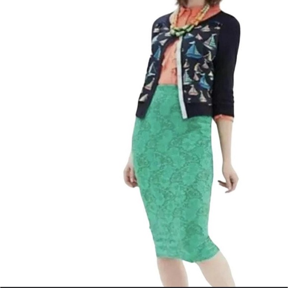 Anthropologie Dresses & Skirts - Anthropologie Maeve Floral Lace Midi Skirt size Small Green Turquoise Teal